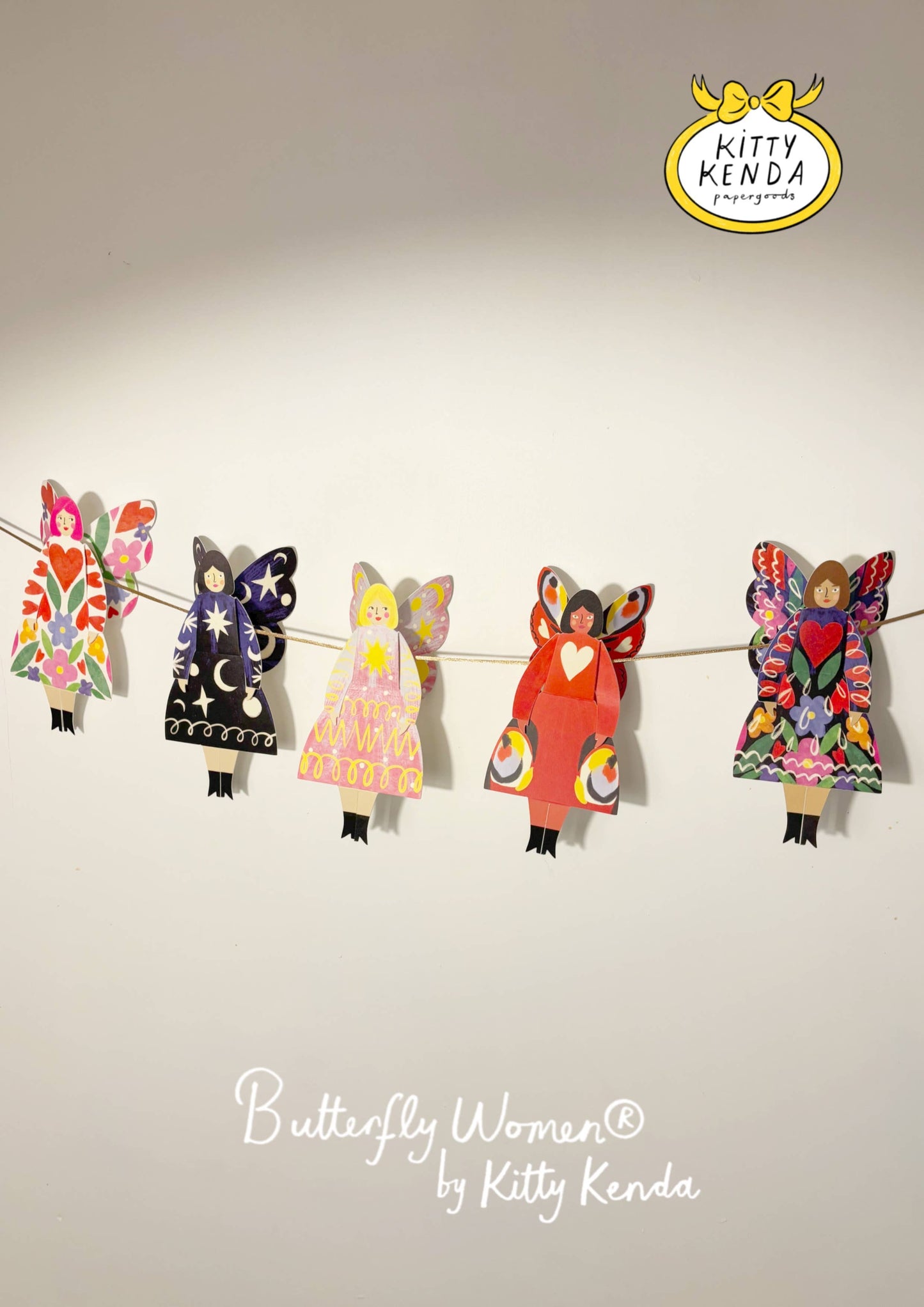 Butterfly Woman Sitting Greeting Card - Folka