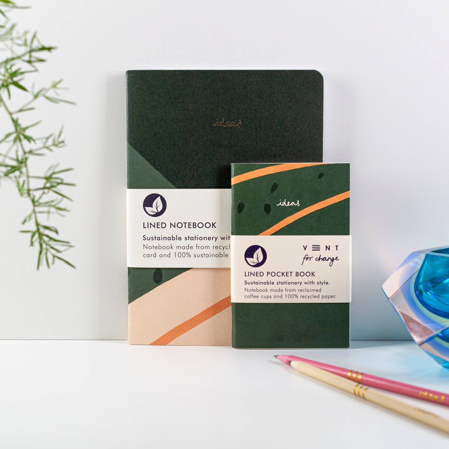 Notebook A5 Recycled & Sustainable Lined Paper Ideas - Green