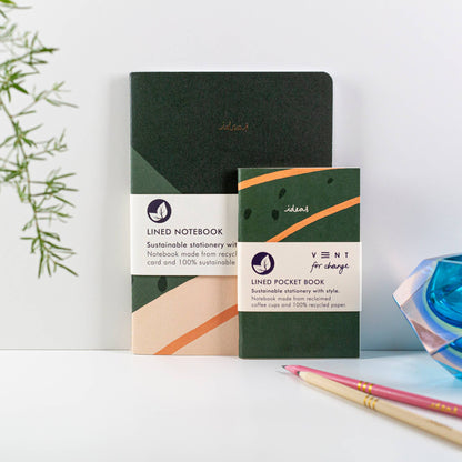 Notebook A5 Recycled & Sustainable Lined Paper Ideas - Green