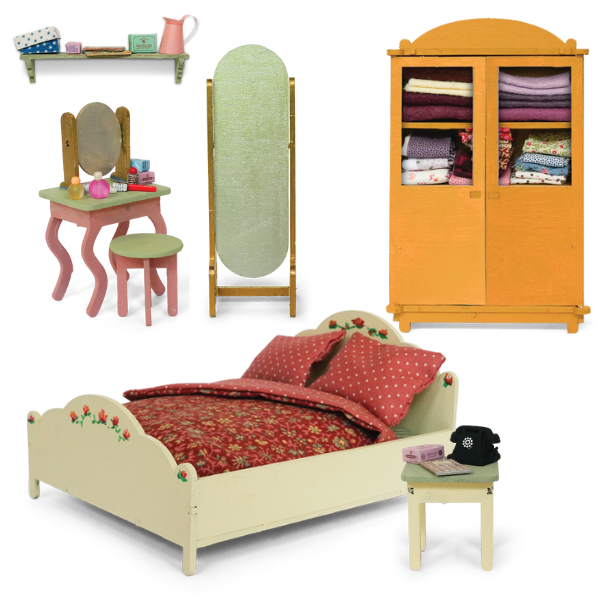 Kids DIY Dollhouse Furniture Kit - Bedroom (Scale 1:12)