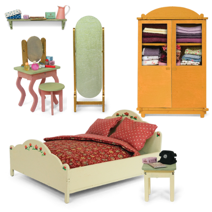 Kids DIY Dollhouse Furniture Kit - Bedroom (Scale 1:12)