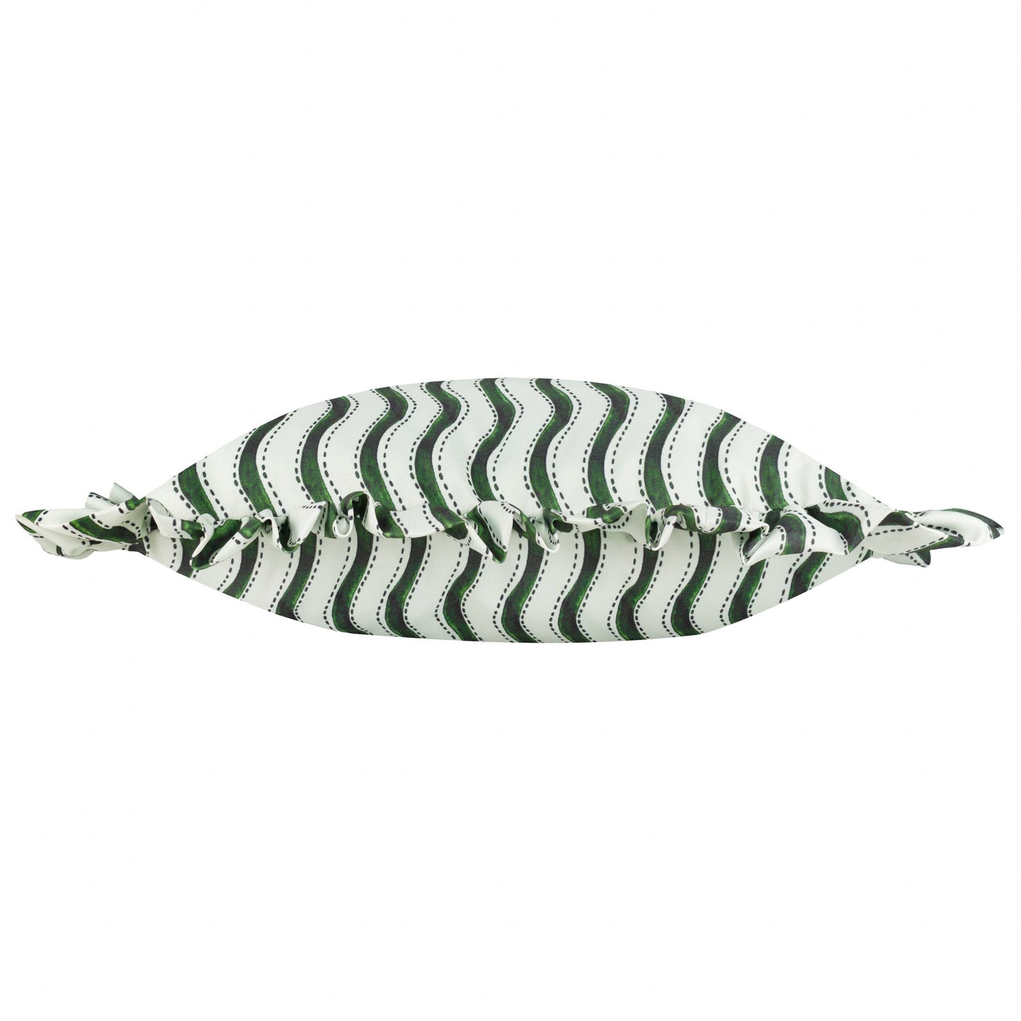 Summer Solstice Wiggly Stripe Outdoor Cushion Green