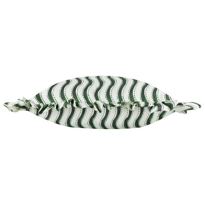 Summer Solstice Wiggly Stripe Outdoor Cushion Green