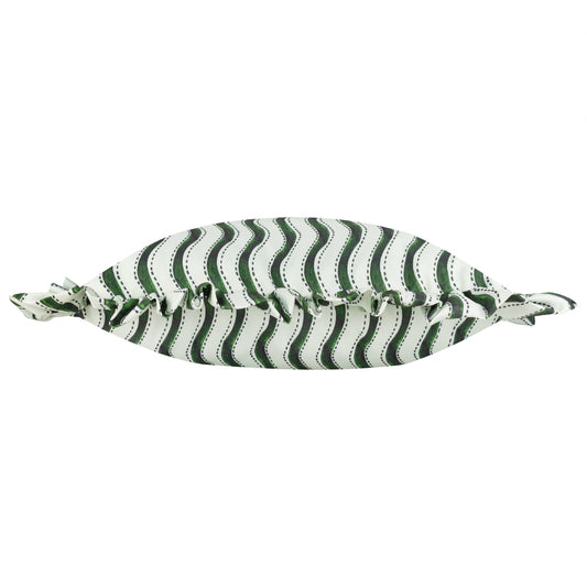 Summer Solstice Wiggly Stripe Outdoor Cushion Green