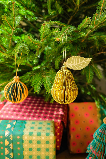 Pear Honeycomb Ornament
