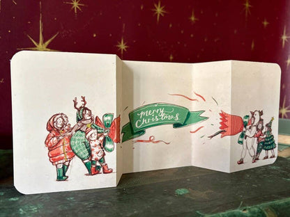 Vintage Christmas Cracker Card “The Carol Singers”