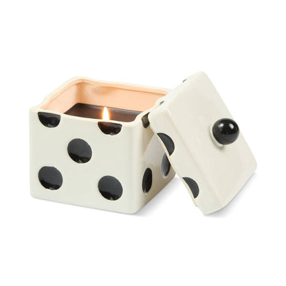 Paddywax Lucky Dice 10oz/283g Ceramic Black Wax Candle - Lava Stone