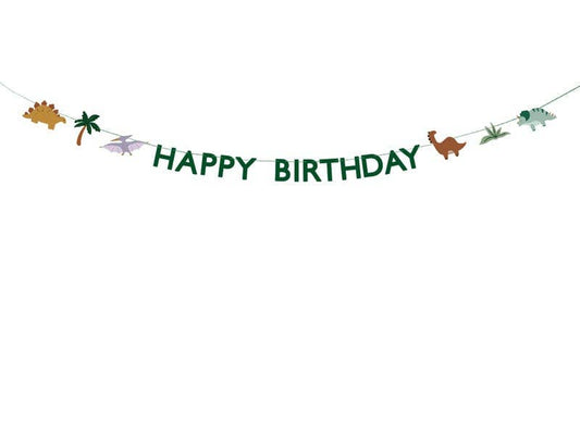 Partydeco Dinosaur Party Happy Birthday Banner - 3m