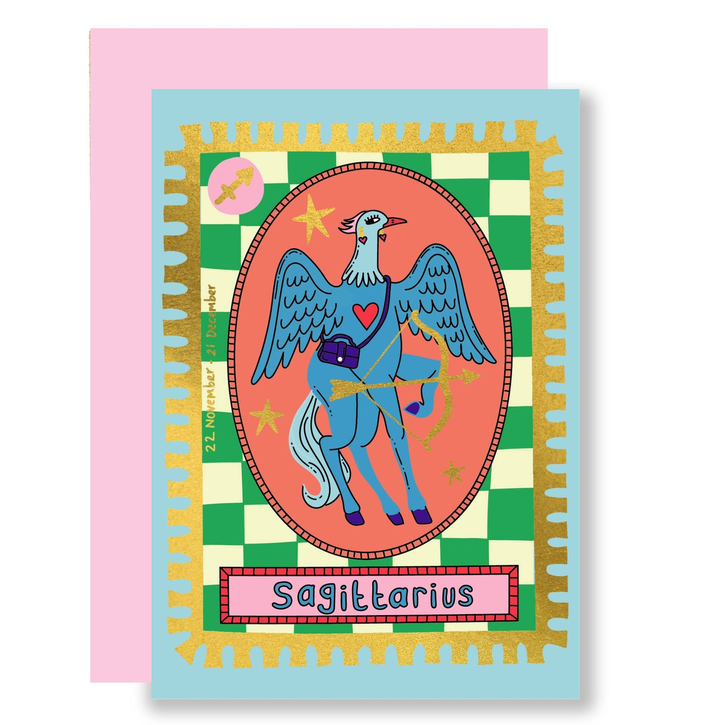 Zodiac- Sagittarius - gold foil (NEW)