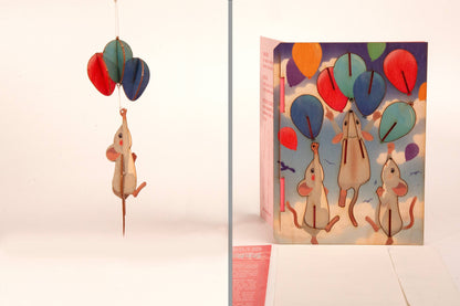 3D Puzzle Wooden greeting Card Mouse – Happiness in Small Things