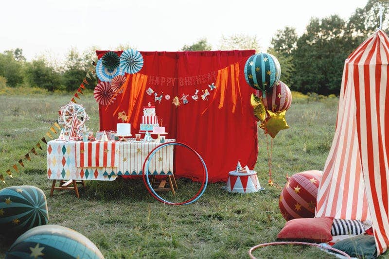 Partydeco Circus Party Happy Birthday Banner