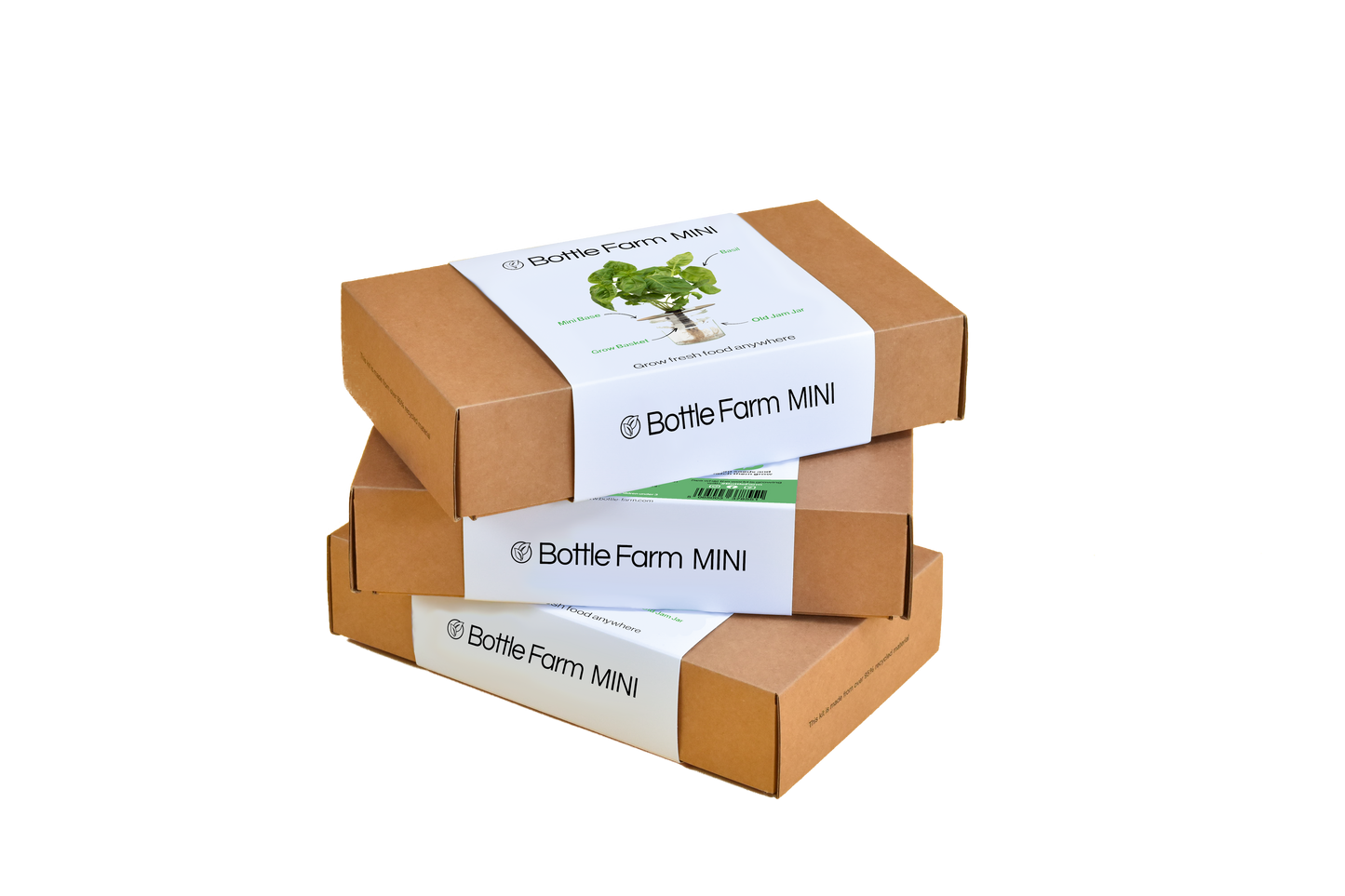 Bottle Farm Mini Kit - Indoor Hydroponic Herb Basil Grow Kit