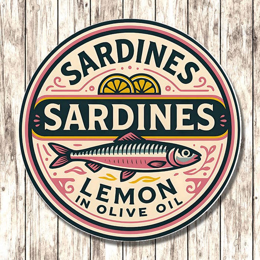 Sardines Lemon in Olive Oil Metal Sign – Vintage Kitchen