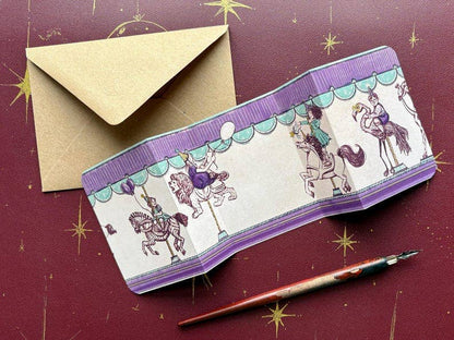 Birthday Merry-go-round Handmade Fold out Card