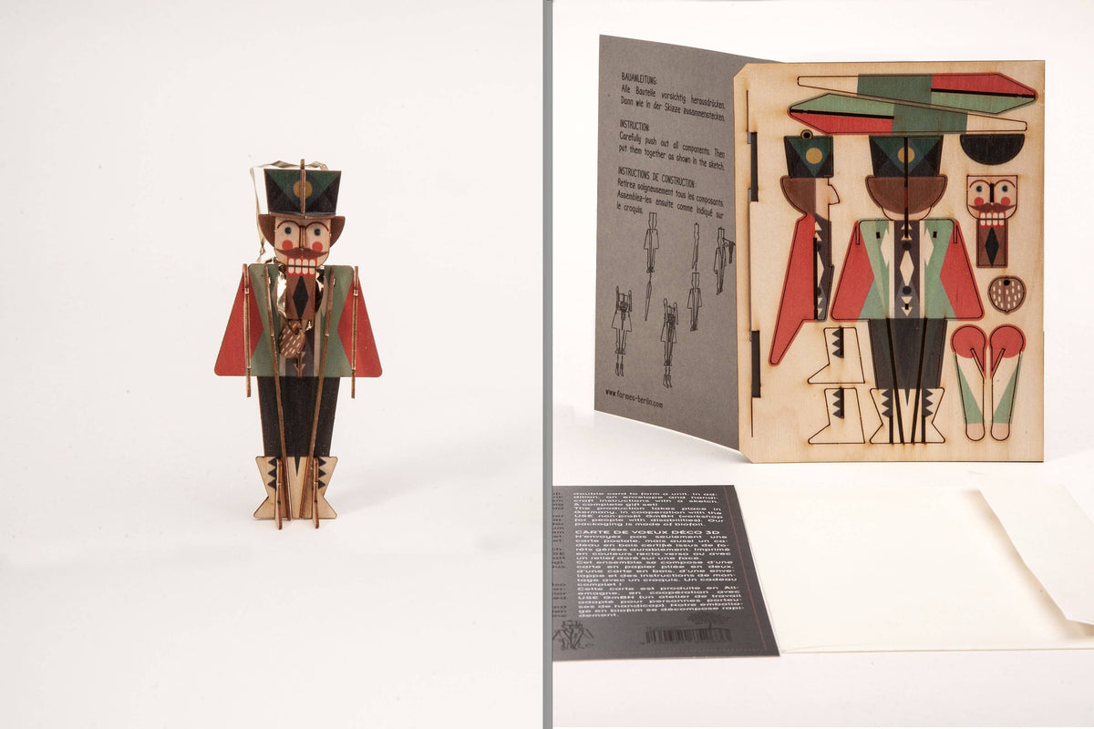 3D Puzzle Wooden greeting Card Nutcracker – Tradition Reimagined
