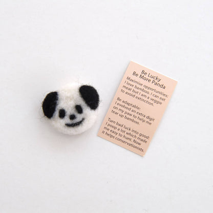 Wool Felt Panda Spirit Animal  In A Matchbox
