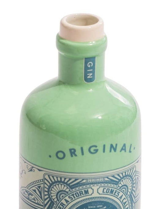 Cambridge Blue" Ceramic Gin Bottle Stem Vase