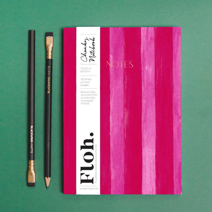 Raspberry & Cherry (Stripes) A5 Chunky Notebook