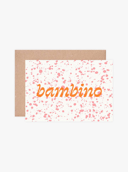 Bambino Baby Card | New Baby Congratulations Card | Hot Foil