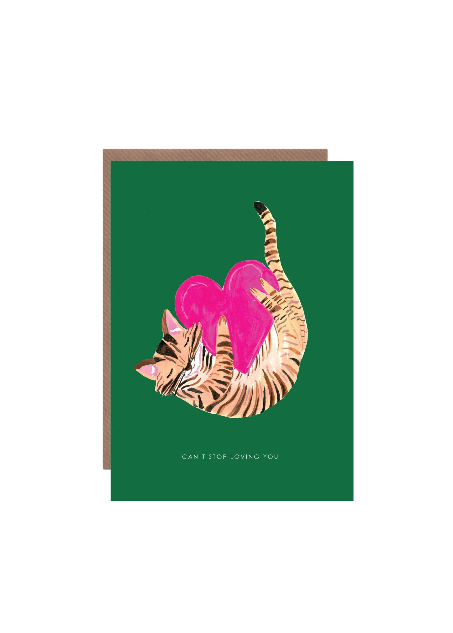 'Cat with Heart ' Greetings Card  