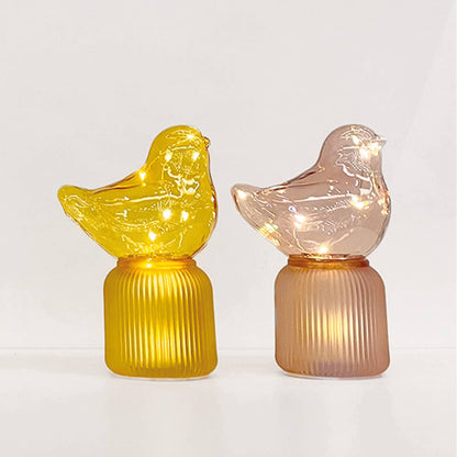 LED decorative bird, pink, battery-operated, L12.5 x W8.5 x H18.5 cm