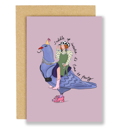 Saddle up, it's time to party birthday card