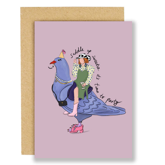 Saddle up, it's time to party birthday card