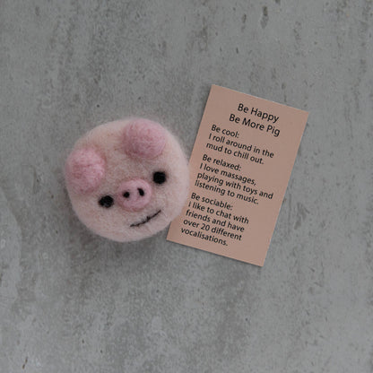 Wool Felt Pig Spirit Animal Gift In A Matchbox
