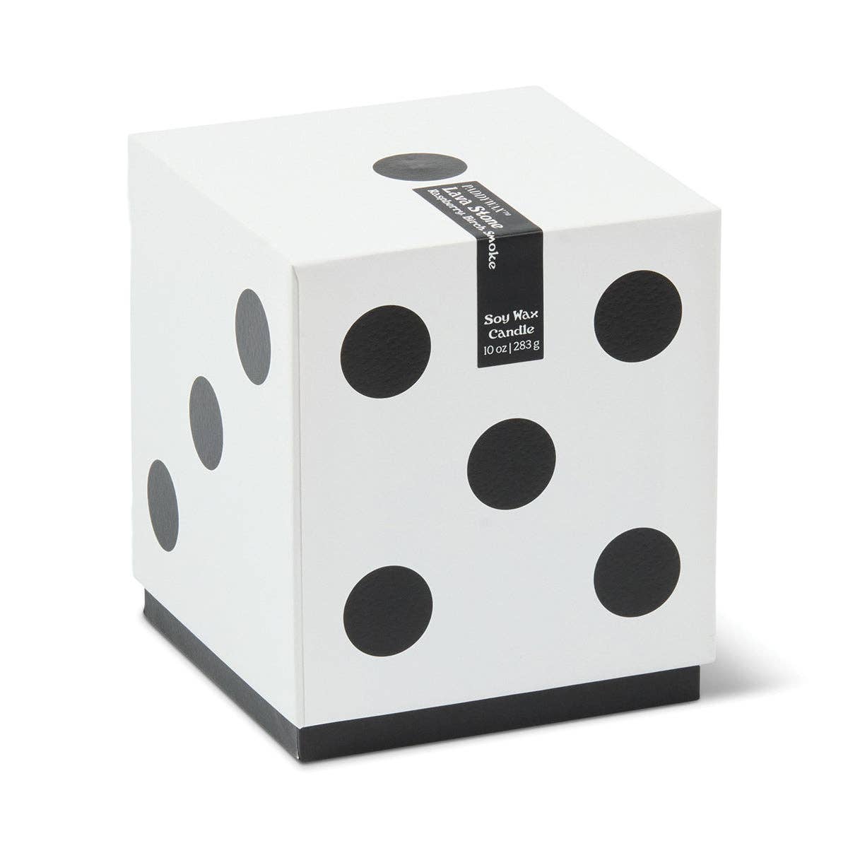 Paddywax Lucky Dice 10oz/283g Ceramic Black Wax Candle - Lava Stone