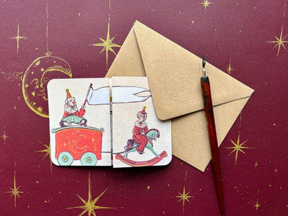 Vintage Circus Celebration Fold out Greeting Card for all occasions