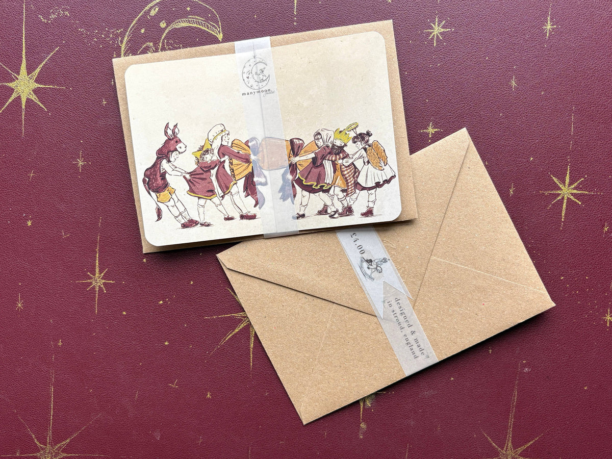 Vintage Christmas Cracker Card “The School Nativity”