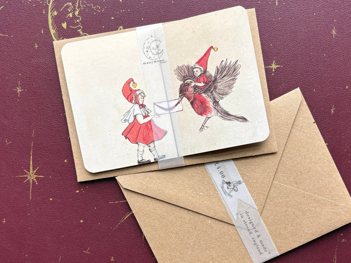 Merry Birthday - Vintage inspired fold out Christmas Birthday Card