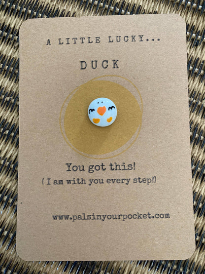 Lucky Duck Charm, Positive Pebble & Pocket Hug