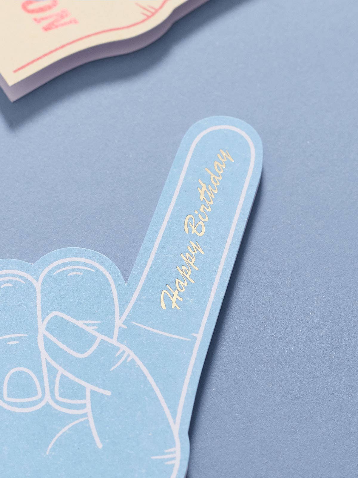 Blue Happy Birthday Card | Die Cut Foam Finger | Fan Fare