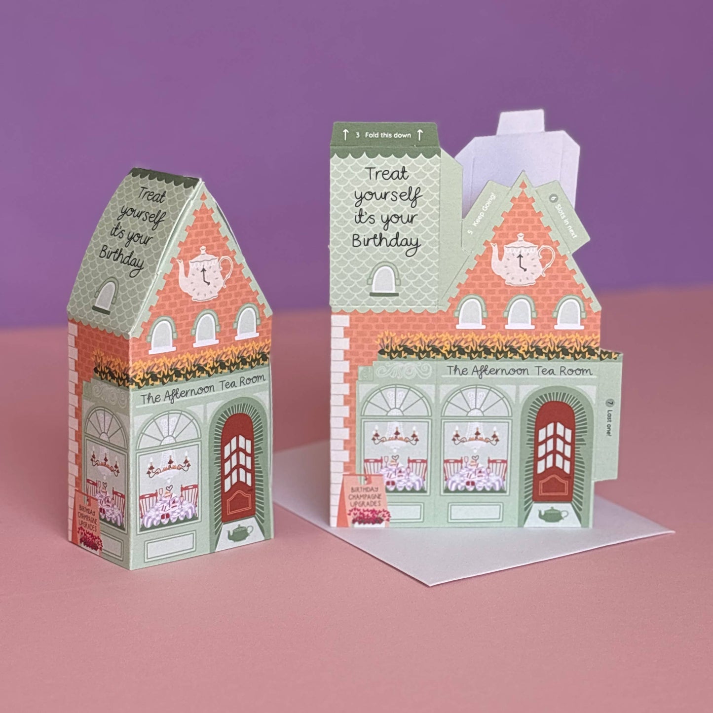 Afternoon Tea Birthday Card – 3D Slot Together Card
