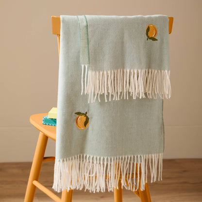 Fruits Lightweight Embroidered Throw Zesty Orange