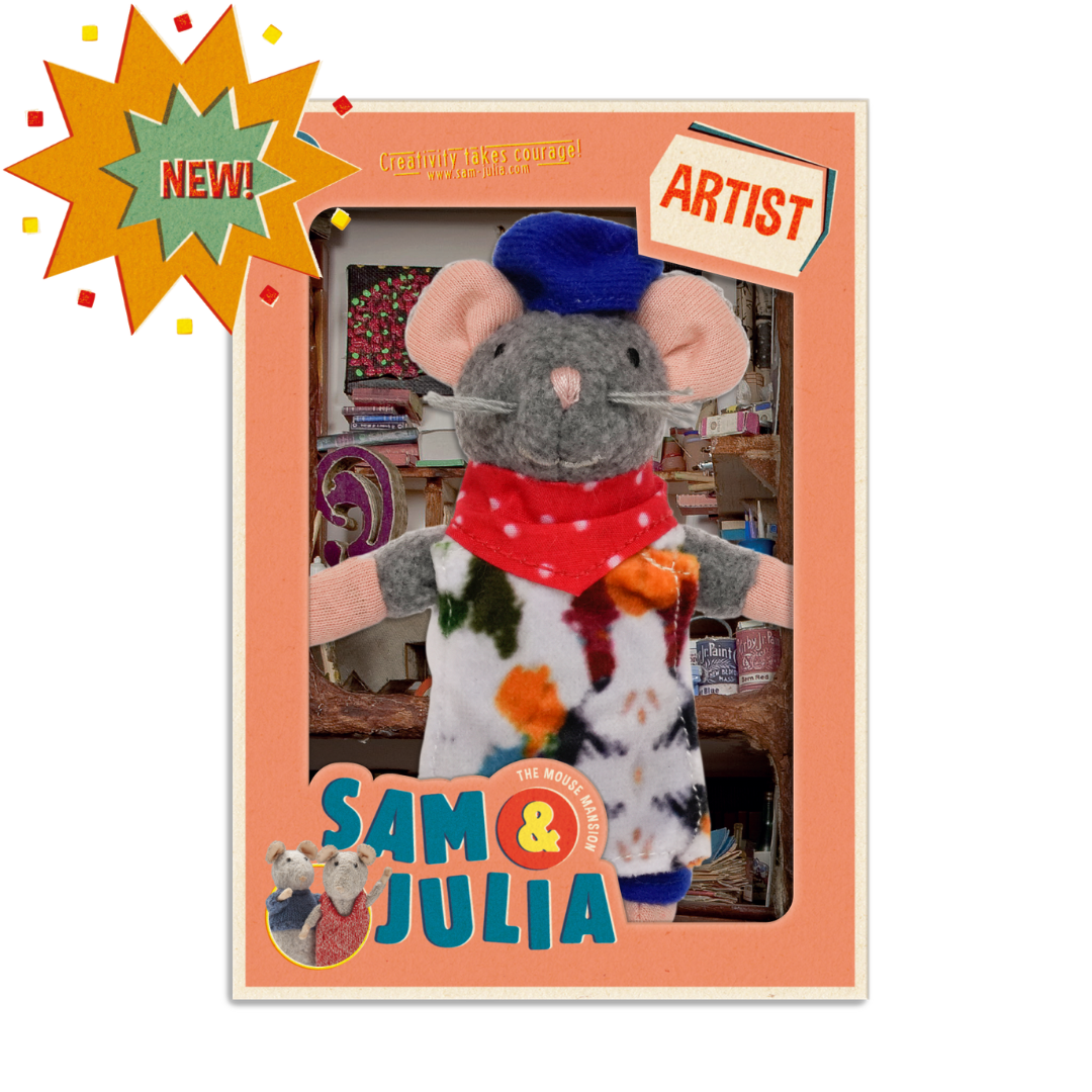 Kids Plush Toy - Mouse Artist (12cm)