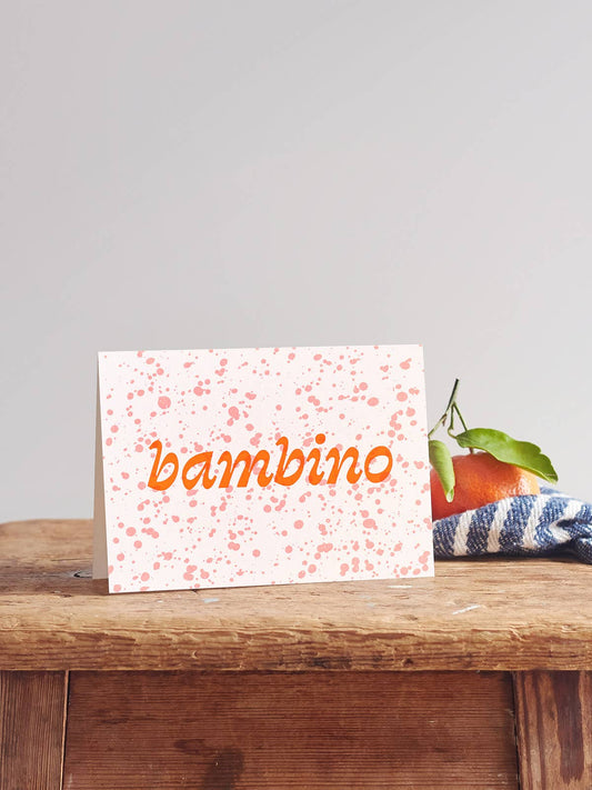 Bambino Baby Card | New Baby Congratulations Card | Hot Foil