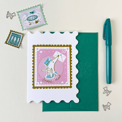 Snoot Mail, A6 Shaped Greetings Card