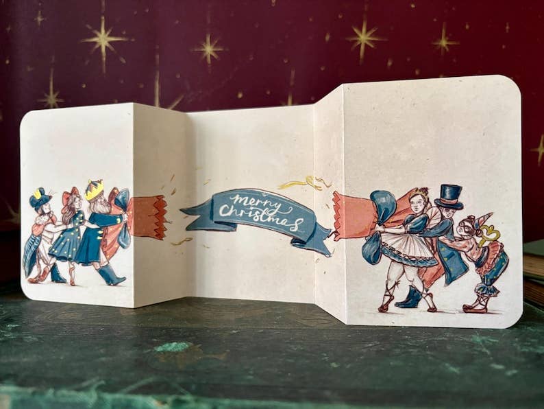 Vintage Christmas Cracker Card “Nutcracker” , Hand Illustrated Card by UK artist Manymoon Fables