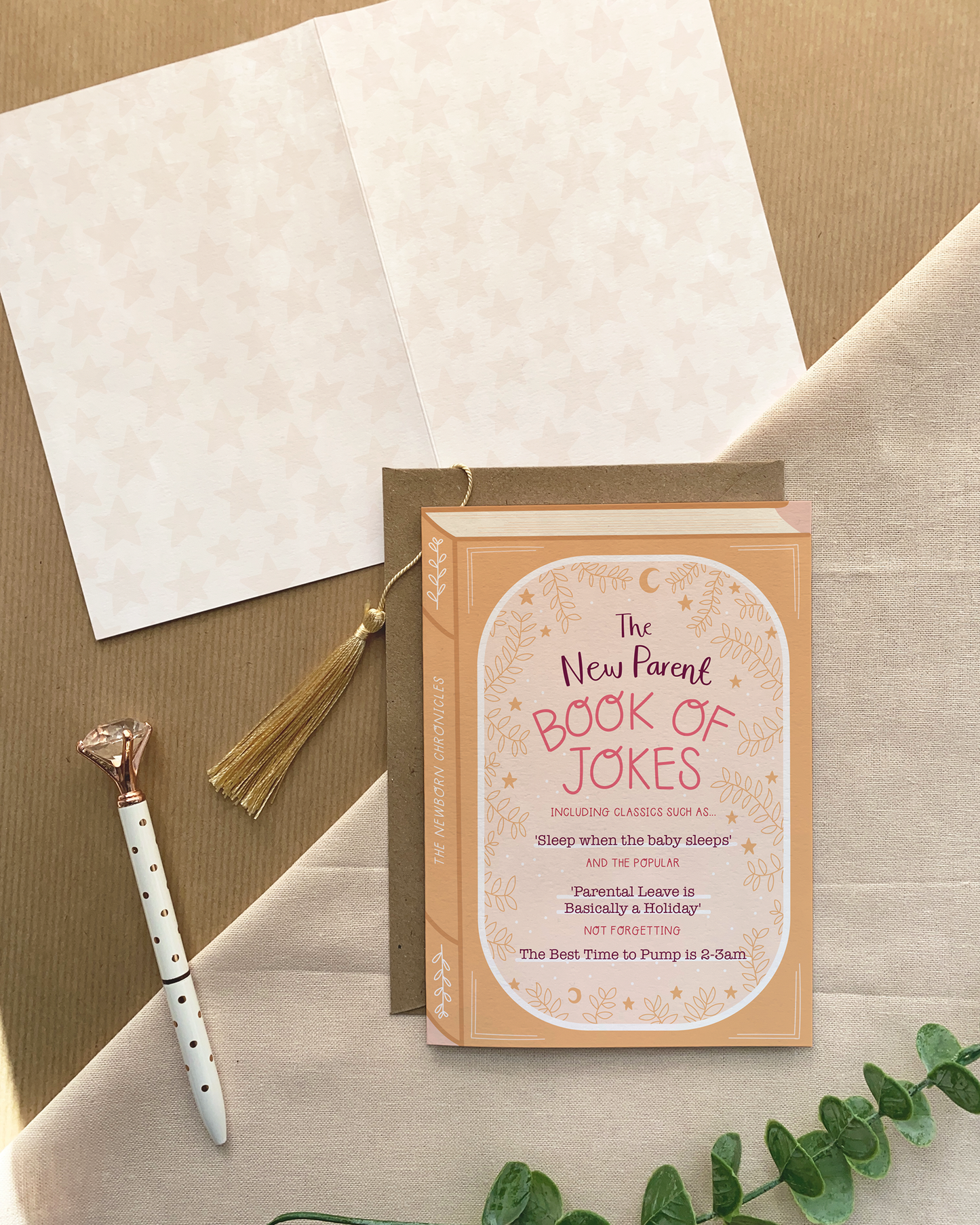 New Parent Book of Jokes – Luxury Baby Book Greeting Card