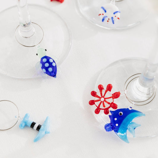 Coastal Glass Wine Charms (Set of 6)