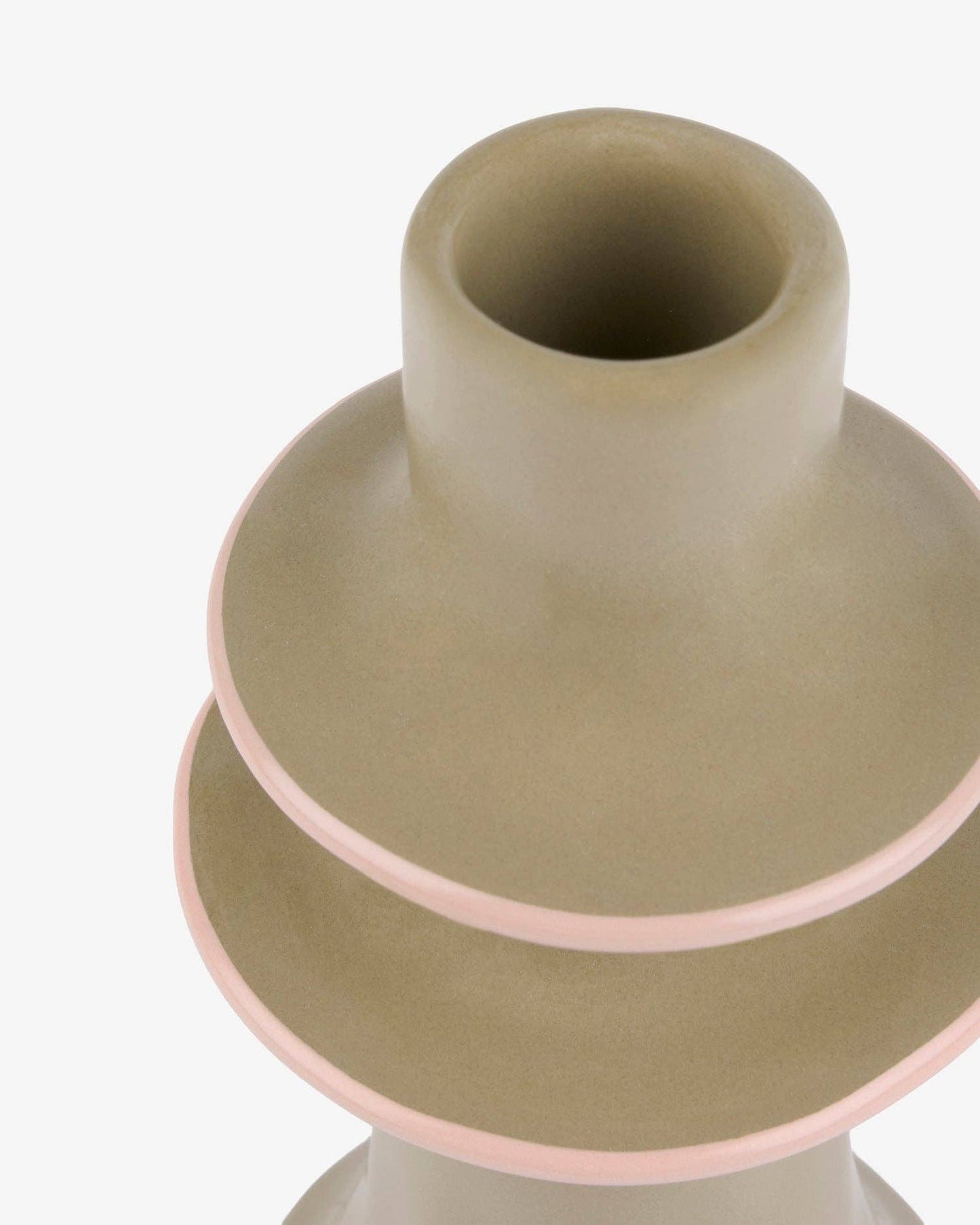 Stoneware Candlestick Holder - Green