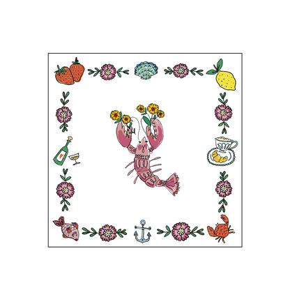 Crustacean paper napkins x20