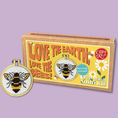Love the Earth Love the Bees! Mini Matchbox Cross Stitch Kit