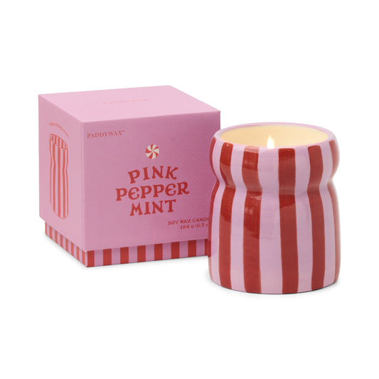 Paddywax Cabana Pink Peppermint Ceramic Candle