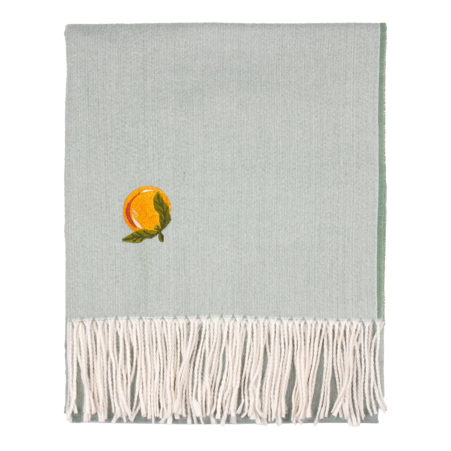 Fruits Lightweight Embroidered Throw Zesty Orange