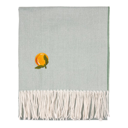 Fruits Lightweight Embroidered Throw Zesty Orange