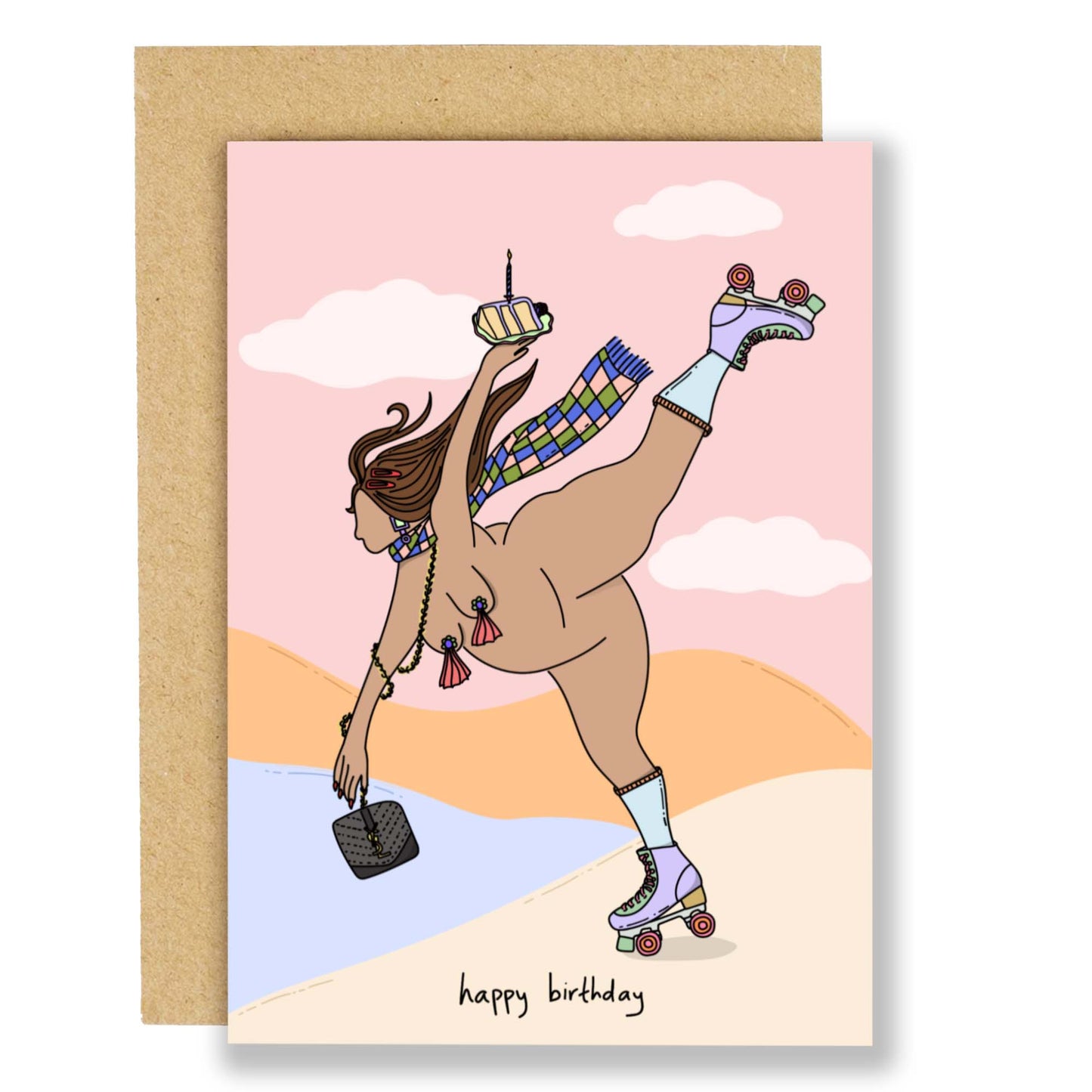 Skater girl brings cake