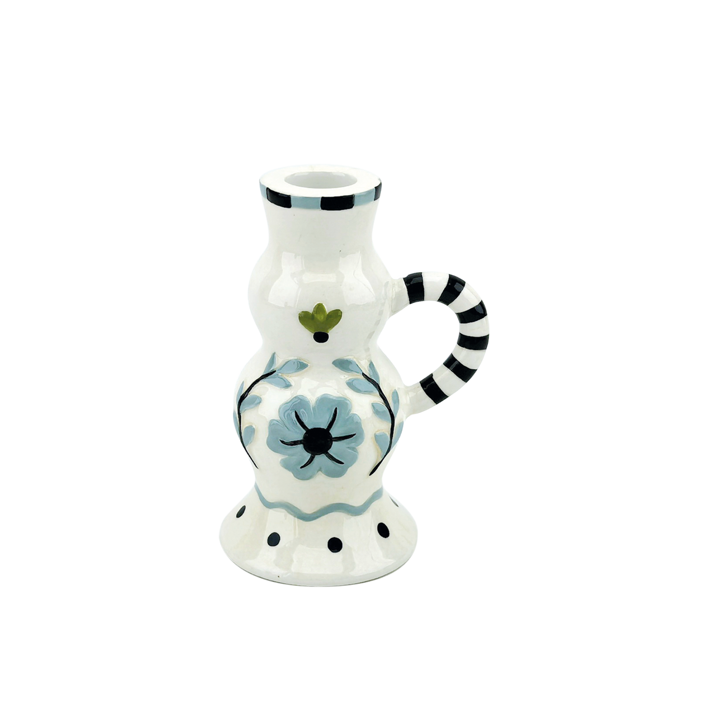 Yoshi Candlestick - Blue - W9 D9 H13cm